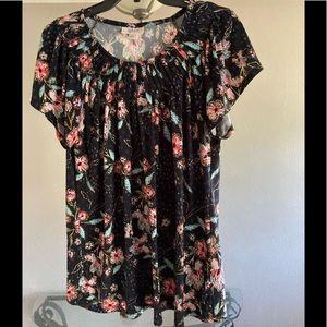 Women’s Floral Style & Co. Short Sleeve Blouse